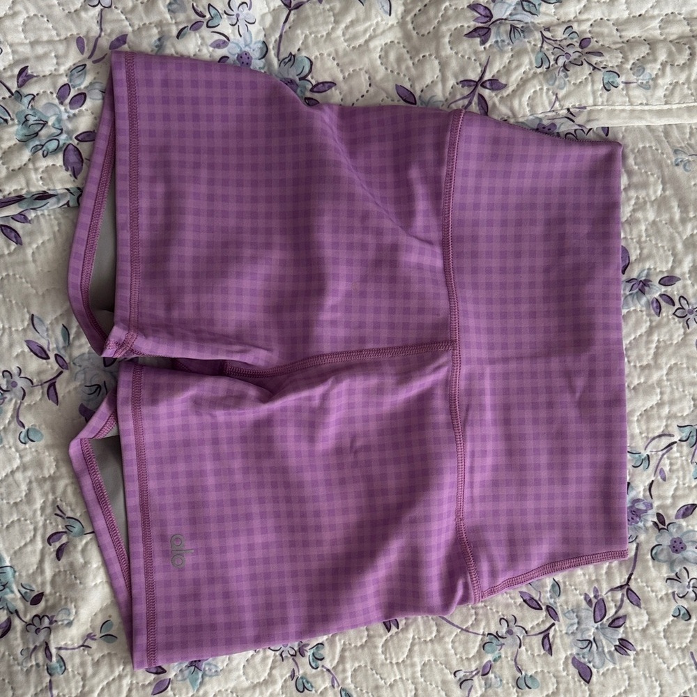 ALO Yoga Lavender Checkered Shorts